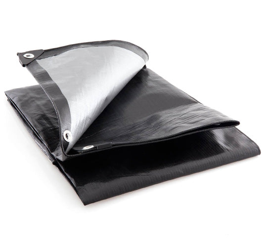 Dark Slate Gray UV Protected Shrinkproof Black and Silver Heavy Duty Tarpaulin 270gsm