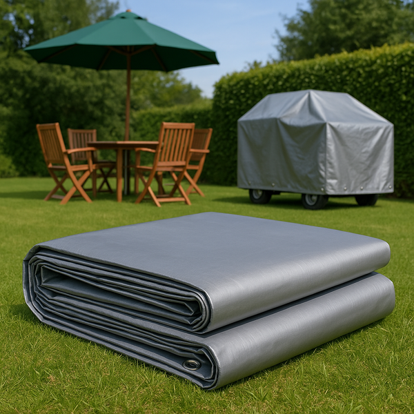 Heavy Duty Waterproof Tarpaulin Sheet Silver 140gsm – Medium Weight UV Stabilised