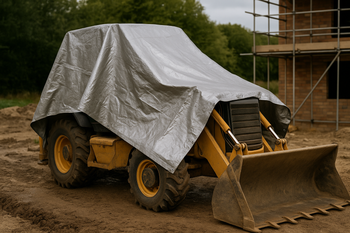 Heavy-Duty Silver Waterproof Tarpaulin 140 GSM – Reinforced Multi-Purpose Cover for Construction, Garden, and Camping | UV-Stabilised, Rotproof, Recyclable Protective Sheet