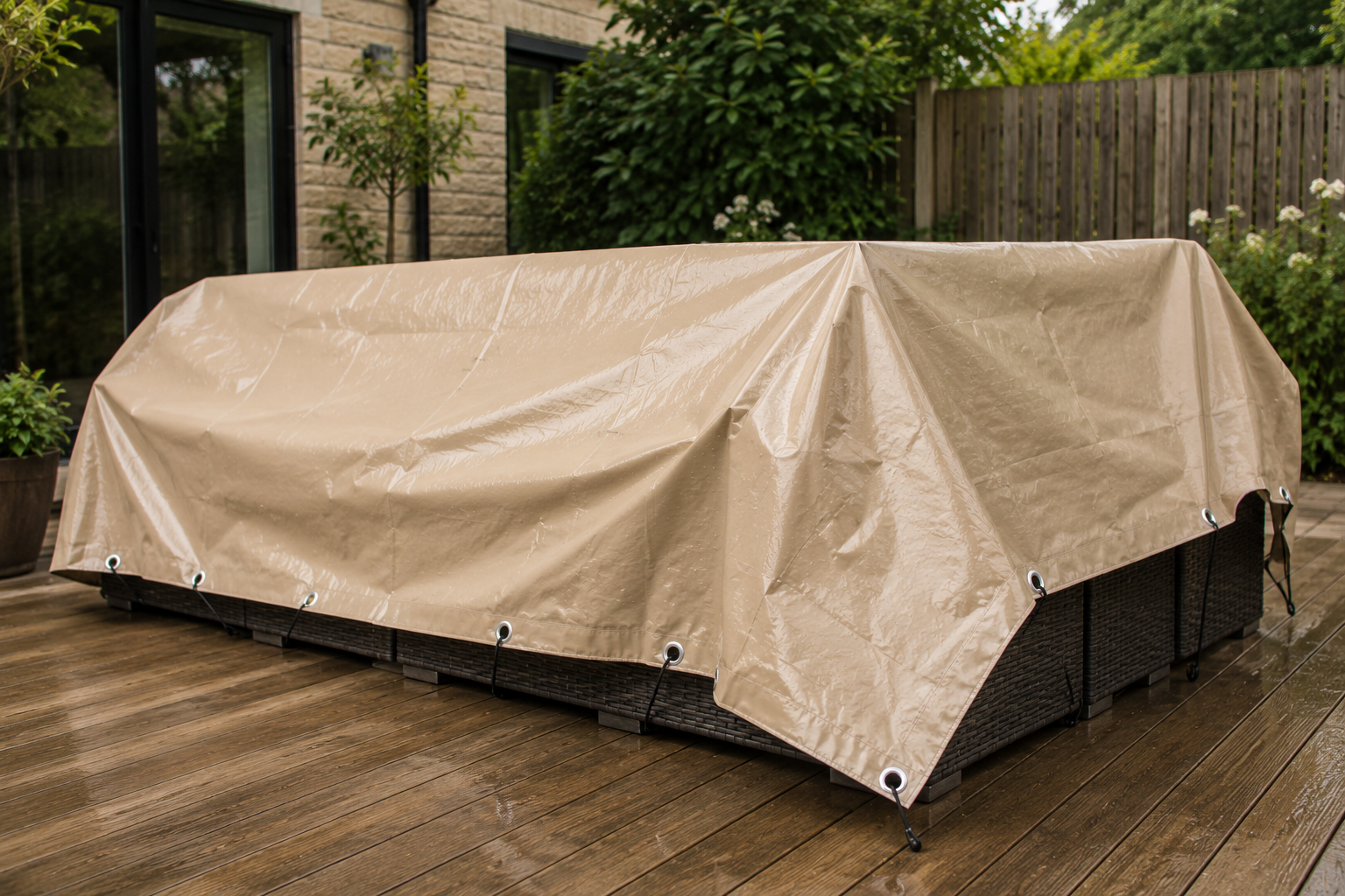 Heavy-Duty Tarpaulin 650gsm - Waterproof Cover Sheet with Reinforced Eyelets (Multiple Sizes)
