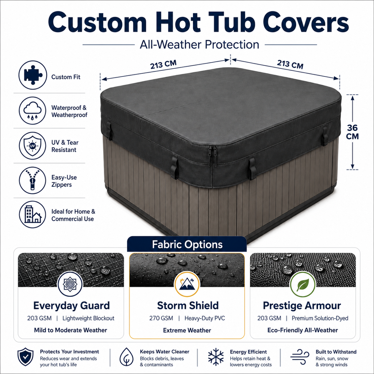 Custom Hot Tub Covers | Waterproof, Made-to-Measure Spa Cover