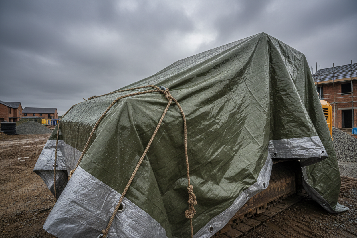 Extra Heavy Duty Green Silver Tarpaulin 270gsm