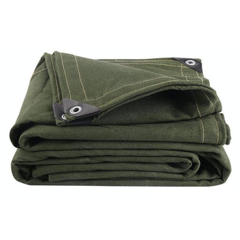 Commercial Dark Green Canvas Tarpaulins - 21oz Heavy Duty Water-resistant Tarp Sheets for Industrial and Outdoor Use