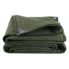 Commercial Dark Green Canvas Tarpaulins - 21oz Heavy Duty Water-resistant Tarp Sheets for Industrial and Outdoor Use