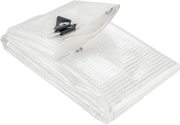 100gsm clear waterproof tarpaulin – heavy duty reinforced polythene cover UK – Tarpaulins UK