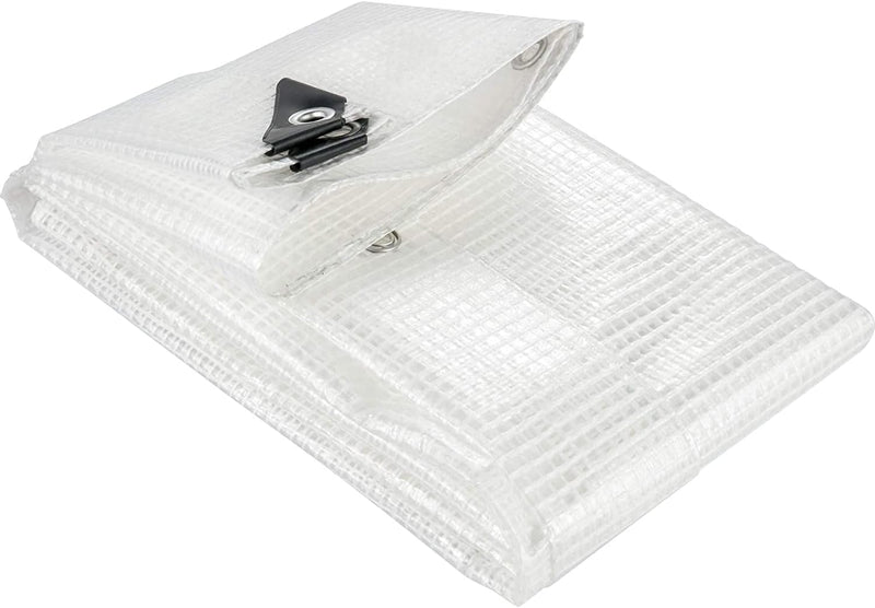 100gsm clear waterproof tarpaulin – heavy duty reinforced polythene cover UK – Tarpaulins UK