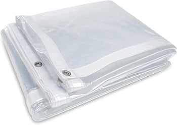 Heavy-Duty Clear Waterproof 310gsm Tarpaulin - UV Resistant Market Stall Tarp for Outdoor Use
