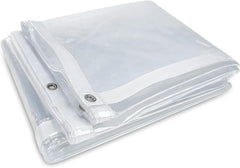 Heavy-Duty Clear Waterproof 310gsm Tarpaulin - UV Resistant Market Stall Tarp for Outdoor Use
