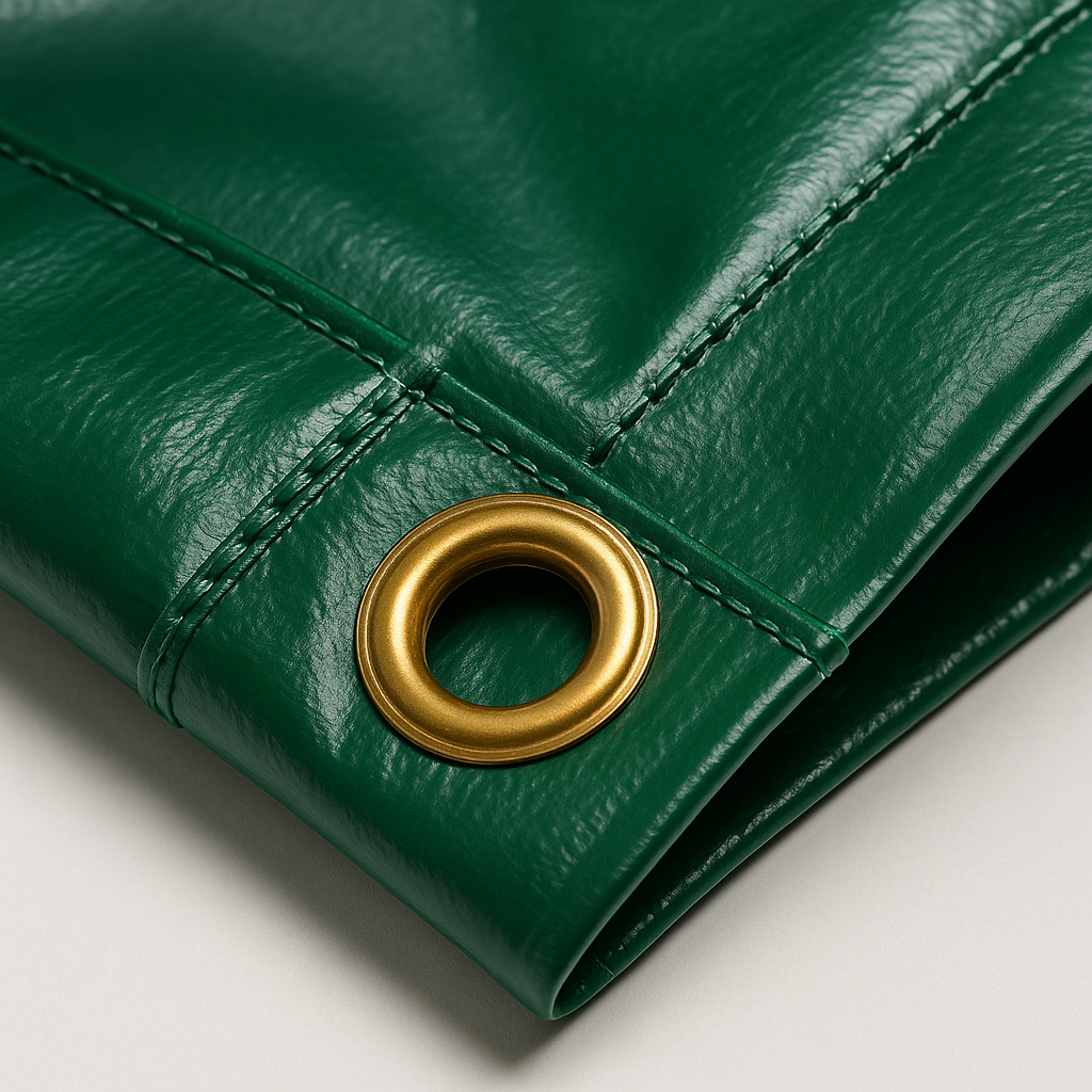 610gsm PVC Heavy-Duty Green Tarpaulin – Waterproof Industrial Cover for Construction, Haulage, and Outdoor Protection | Tarpaulins UK