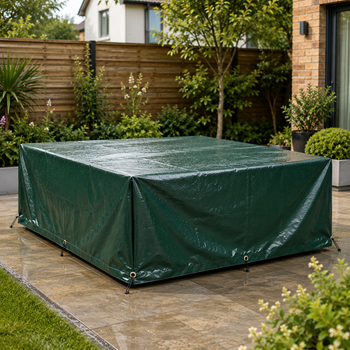 Heavy-Duty Green Tarpaulin 650gsm - Waterproof Cover Sheet with Reinforced Eyelets (Multiple Sizes)