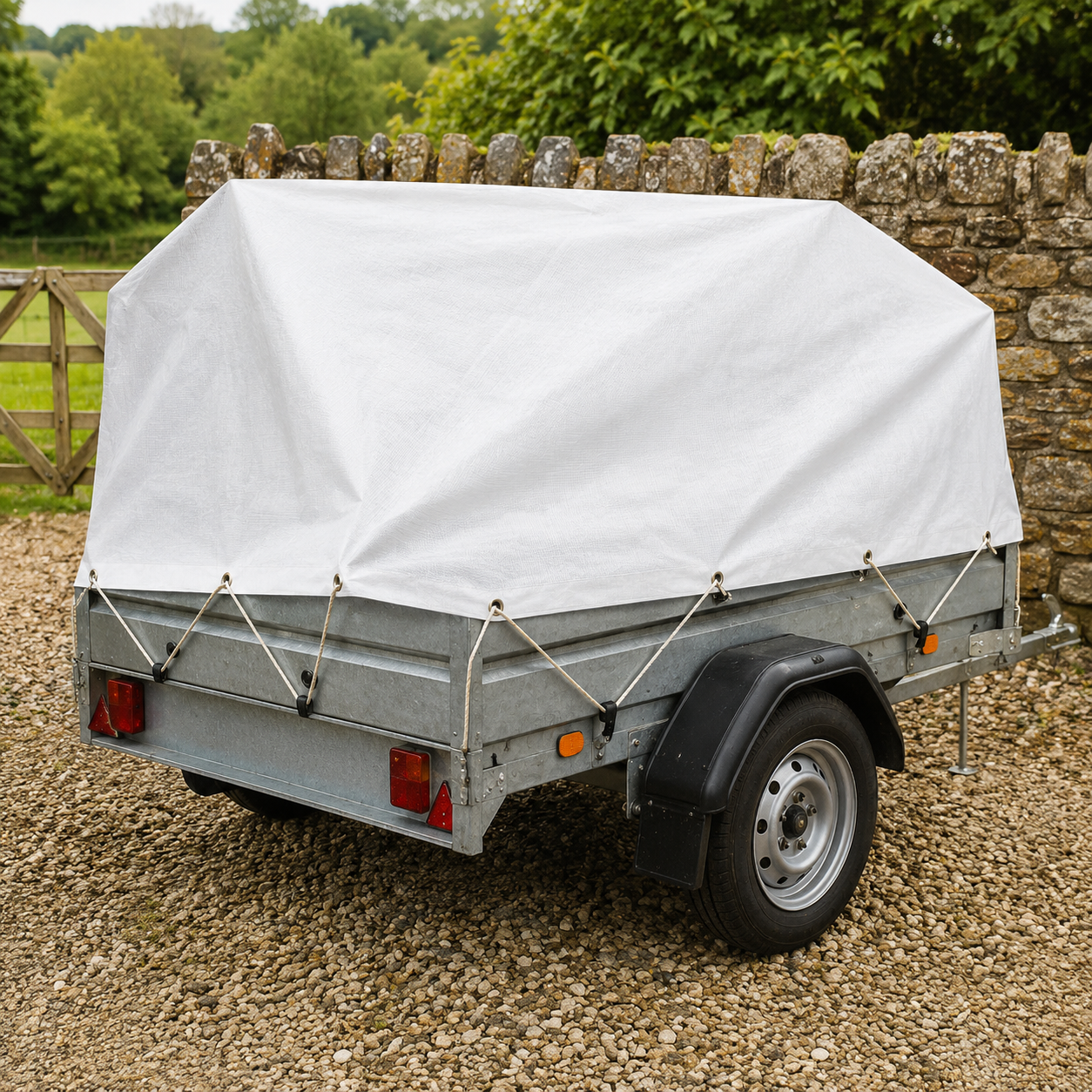 Heavy Duty White Tarpaulin 110gsm - Waterproof UV Resistant PE Cover Sheet