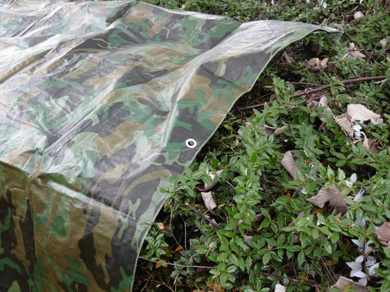 Dark Olive Green Heavy Duty Camouflage Pattern Tarpaulin - 110gsm