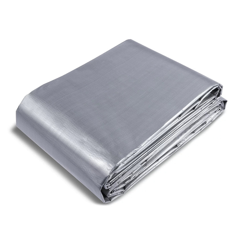 Silver Waterproof Tarpaulin 140 GSM | UV-Stabilised Heavy-Duty Tarp | 19 Sizes
