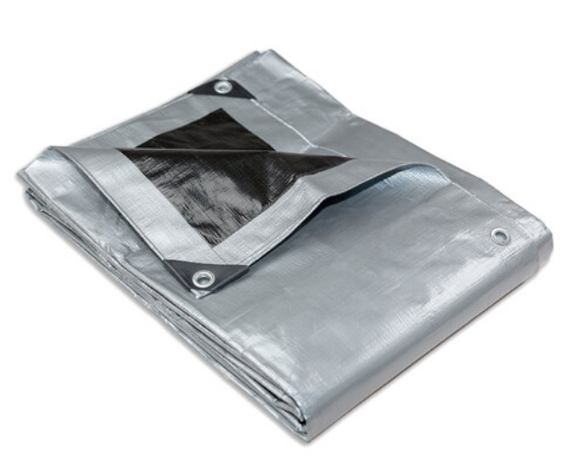 Heavy Duty Waterproof Polyethylene Tarpaulin Silver/Black 265gsm