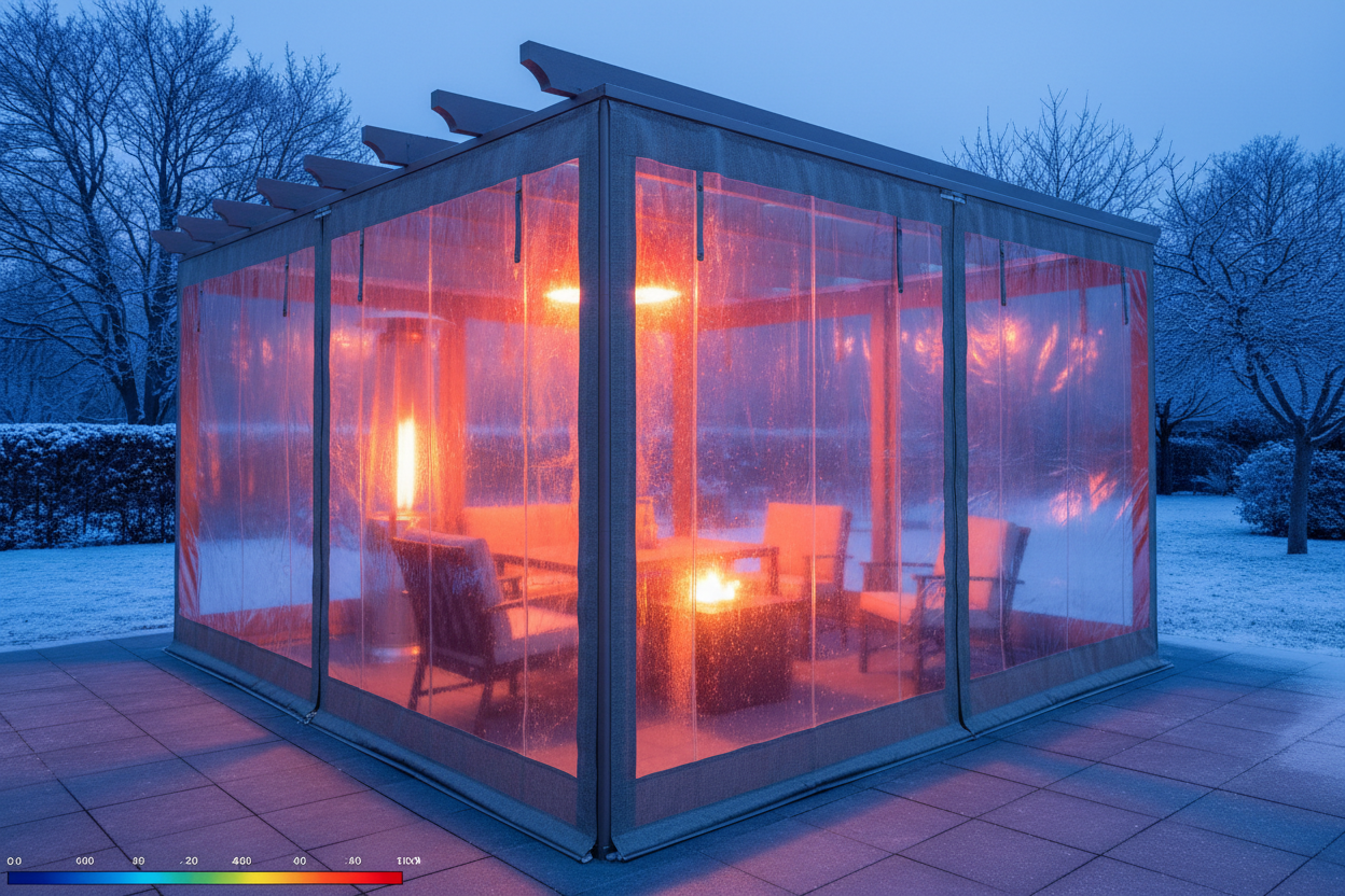 Thermal imaging showing heat retention