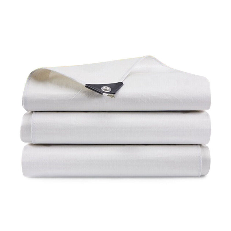 Heavy Duty Waterproof Tarpaulin Sheet Super White 200gsm – Rotproof UV Protected Cover