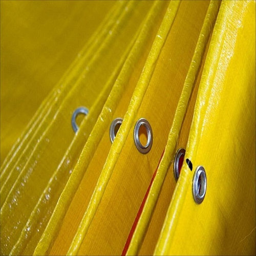 Dark Goldenrod Waterproof High Strength Tarpaulin 180gsm Lightweight Flexible Yellow Tarp Cover