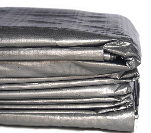 Dim Gray Heavy Duty Water Proof UV Resistant PVC Tarpaulin Silver And Brown