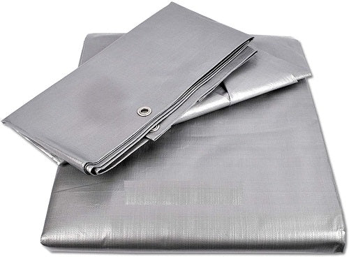 Dark Gray Heavy Duty Waterproof 140gsm Silver Tarpaulin For Furniture Cover Camping
