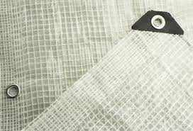Gray Waterproof Clear Tarpaulin With Nylon Mesh And Reinforced Eyelets Tarp Sheet