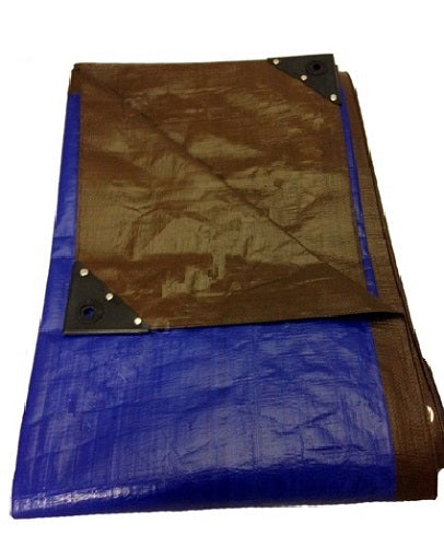 Dark Slate Gray UV Protected Waterproof Brown and Blue Heavy Duty Tarpaulin 185gsm