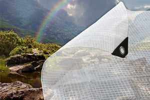 Gray UV Protected Waterproof Clear Mono Cover 170gsm Tarpaulin