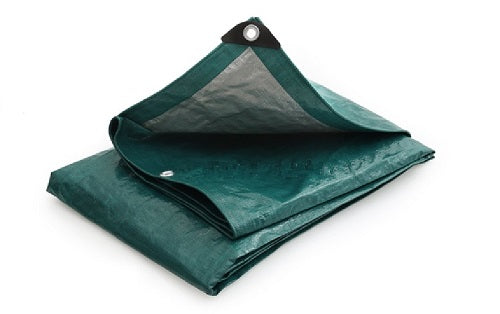 140gsm green and silver waterproof tarpaulin sheet – medium weight heavy duty tarp – Tarpaulins UK