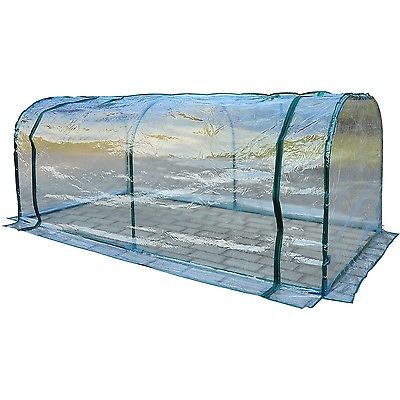Dark Gray Waterproof Transparent PVC Tunnel Green House Clear Tarpaulin Fruit Cage Steel Frame