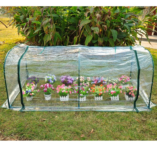 Dim Gray Waterproof Transparent PVC Tunnel Green House Clear Tarpaulin Fruit Cage Steel Frame