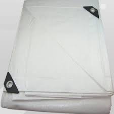 Light Gray Heavy Duty Waterproof White Tarpaulin 110gsm